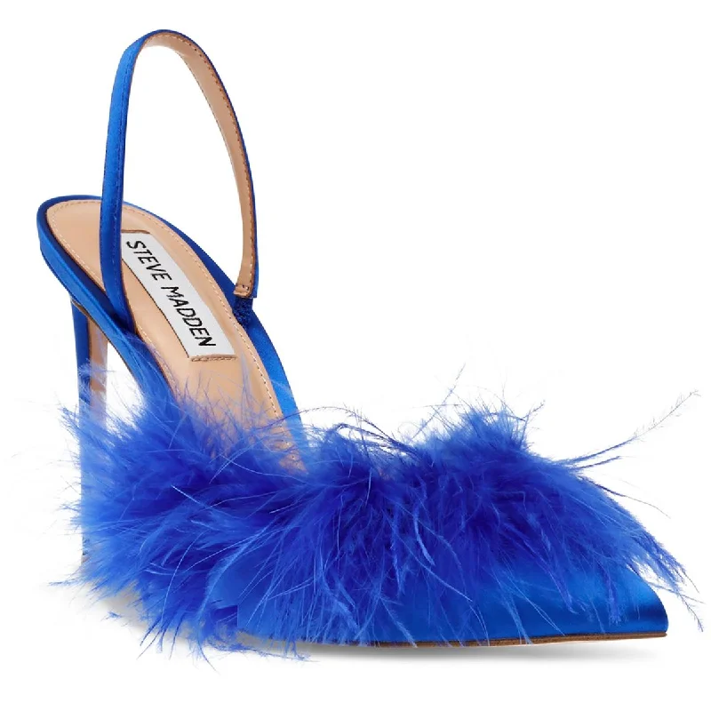 Women's Statement Shoes Alexis Womens Satin Feathers Pumps