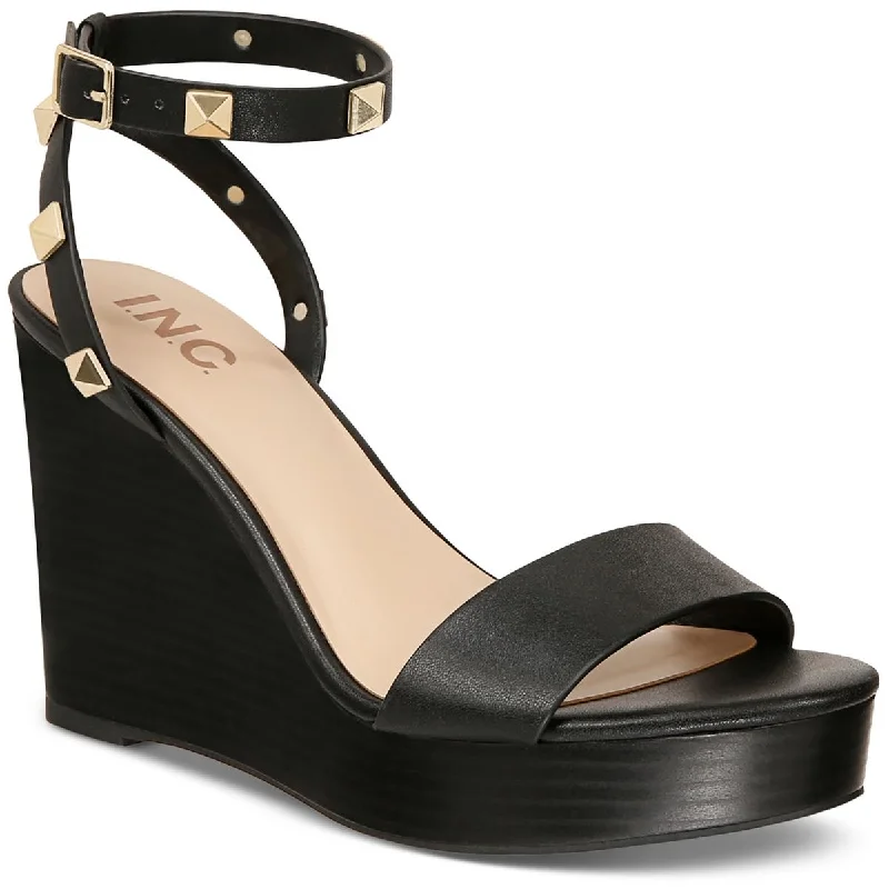 Luxury Women's Shoes Womens Faux Leather Ankle Wedge Heels