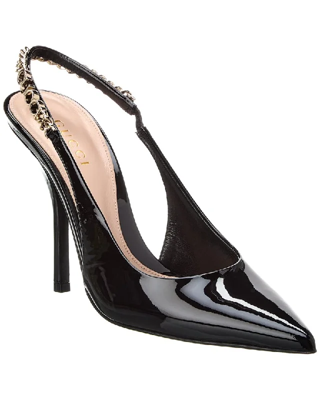 Edgy Fashion Deals Gucci Signoria Leather Slingback Pump