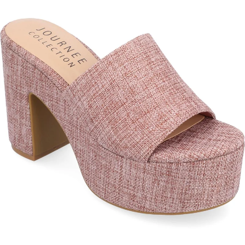 Statement Boots Offer ENYYA Womens Slide Open Toe Platform Heels