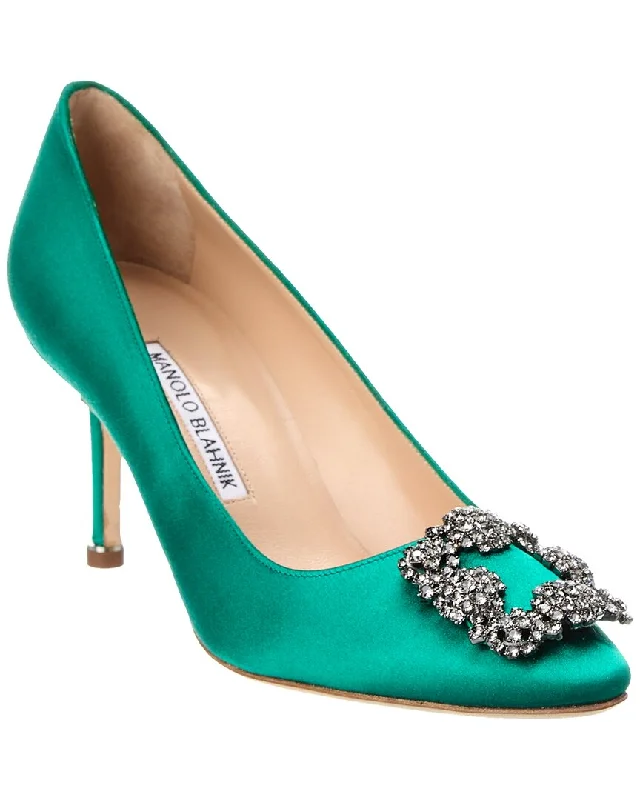 Affordable Luxury Fashion Manolo Blahnik Hangisi 70 Satin Pump