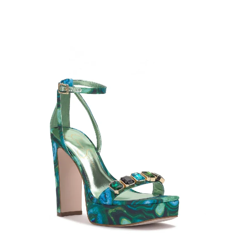 Comfortable Motion Flexible Shoes Callirah Womens Embellished Ankle Strap Heels