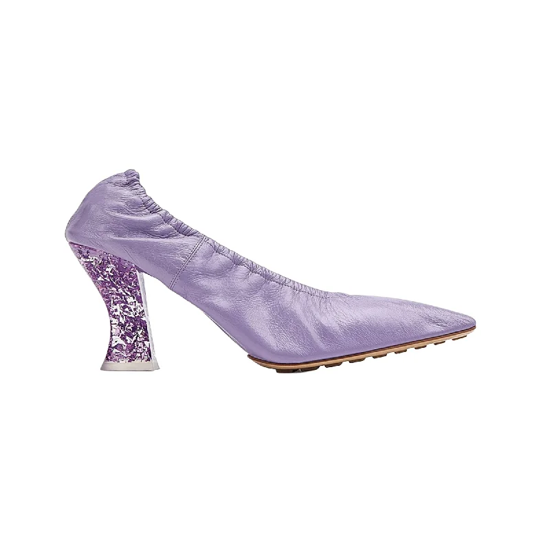 Walking Comfort Shoes Bottega Veneta Glitter Heel Leather Pumps