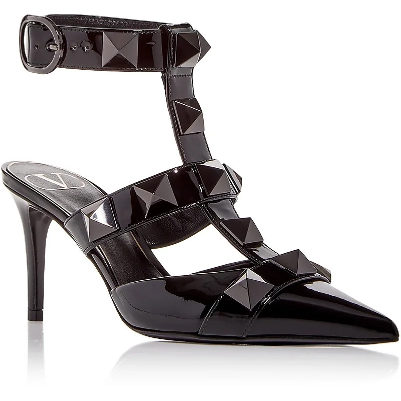 Hot Brand Discounts Womens Leather Studded T-Strap Heels