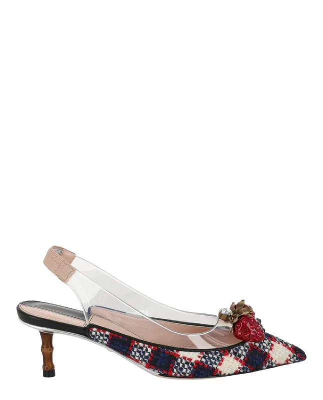 Limited Stock, Big Sale Gucci Womens Eleanor Strawberry Tweed Heels