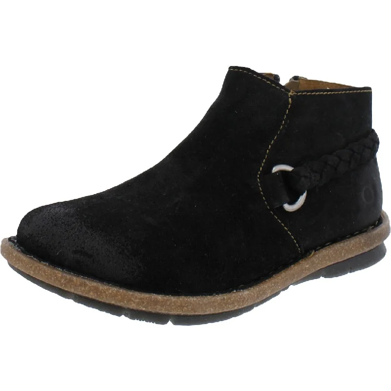 Soft Sole Shoes Discount Born Womens Toya Leather Woven Ankle Boots