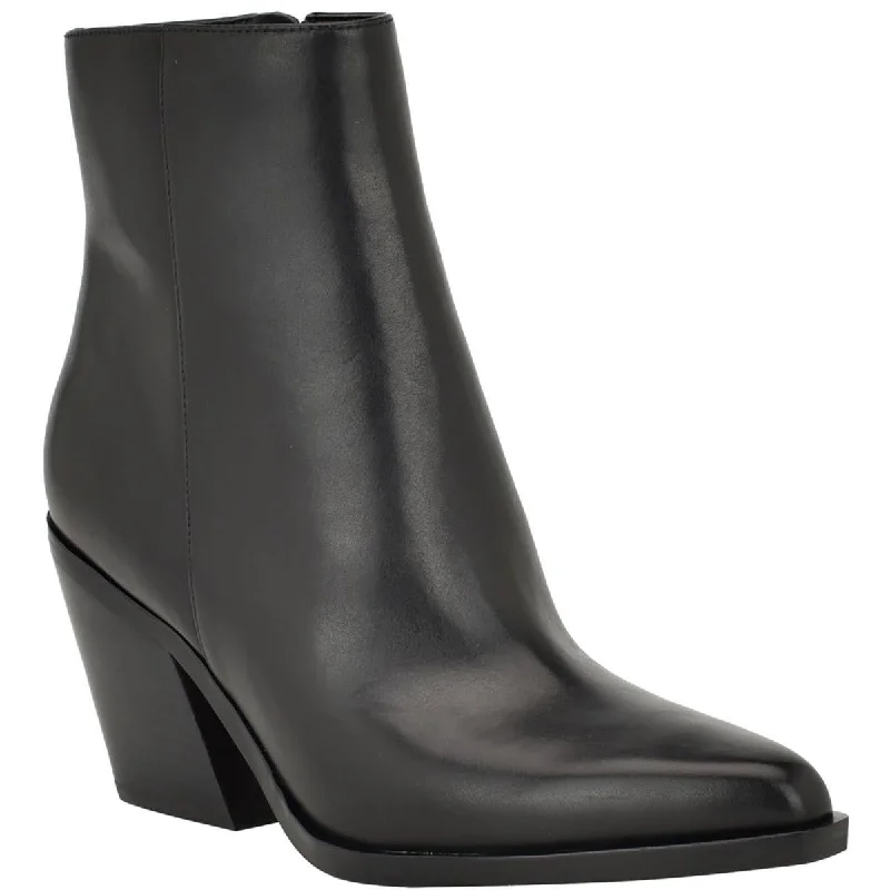 Seasonal Clearance Calvin Klein Womens Fallone Leather Block Heel Mid-Calf Boots