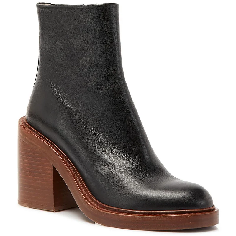 Functional Comfort Shoes Deals Chloe Womens MAY Leather Round Toe Ankle Boots