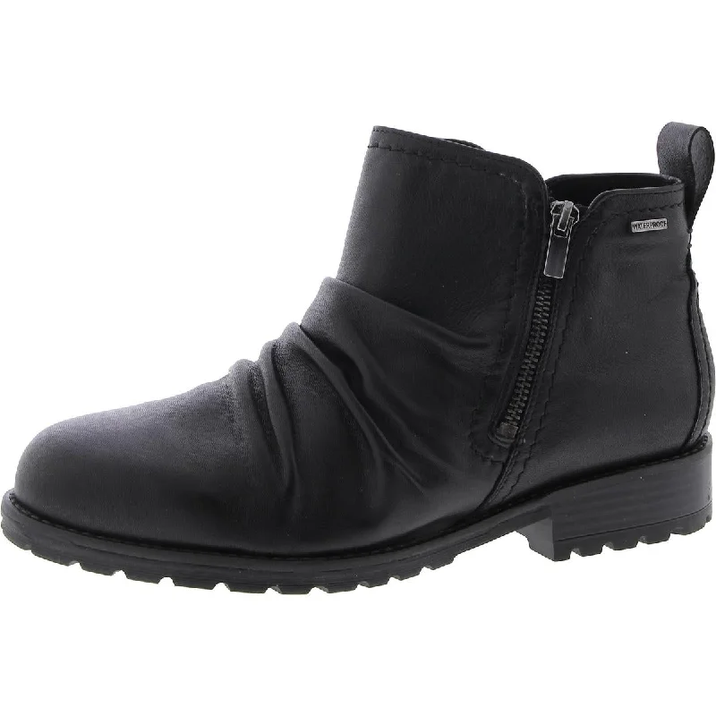 Luxury Fashion Clarks Womens Aspra Walk AP Leather Block Heel Ankle Boots