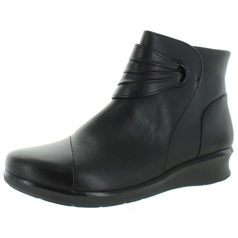 Fashion-Forward Clarks Womens Hope Twirl Leather Wedge Ankle Boots