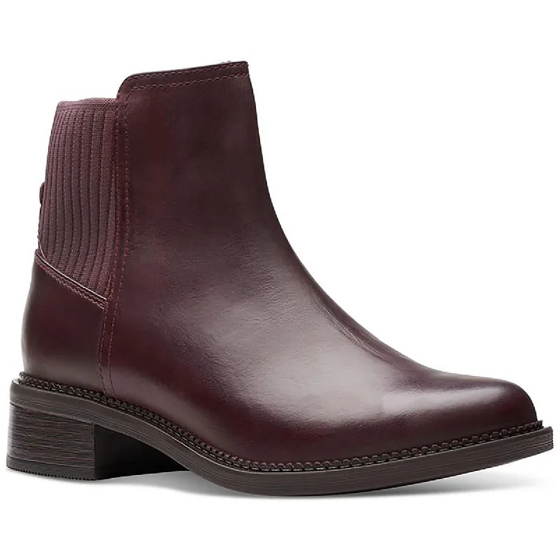 All-Day Comfort Shoes Sale Clarks Womens MAY PALM Faux Leather Zipper Ankle Boots