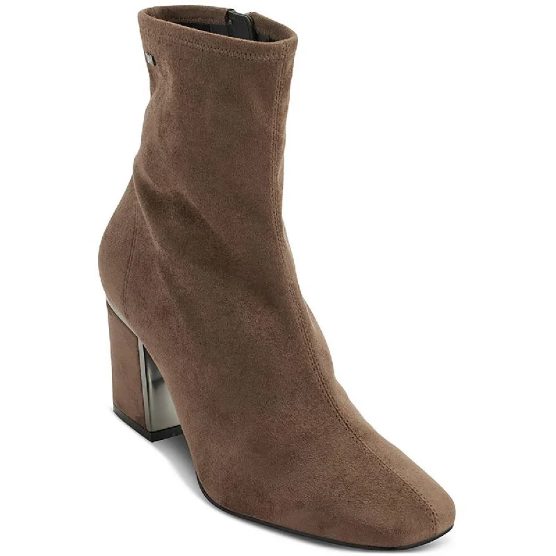 Trendy Outdoor Casual Shoes DKNY Womens Cavale Faux Suede Block Heel Ankle Boots