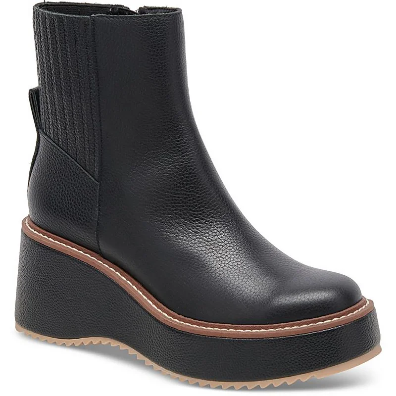 Everyday Fashion Shoes Dolce Vita Womens Hilde Leather Wedge Mid-Calf Boots