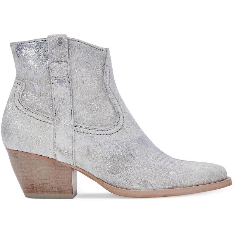 Holiday Glam Dolce Vita Womens Silma Calf Hair Shimmer Booties
