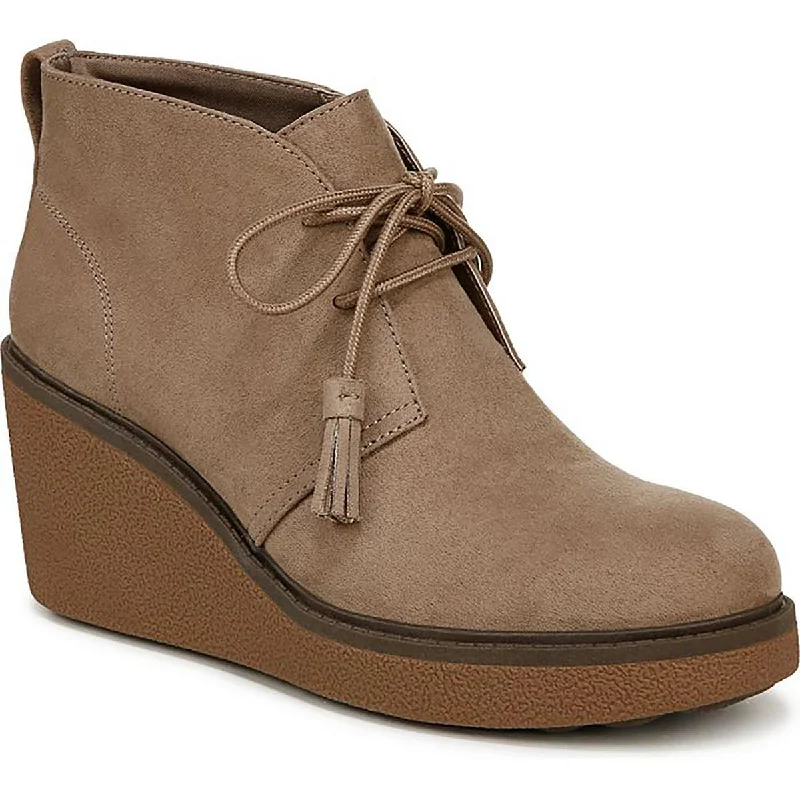Glamorous Fashion Offers Dr. Scholl's Shoes Womens Aurora Faux Suede Ankle Wedge Boots