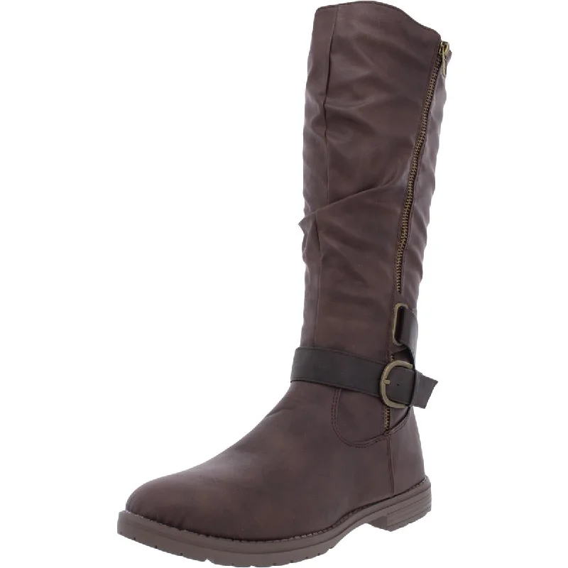 Flexible Sole Shoes Sale GC Shoes Womens Dagny Faux Leather Lugged Soles Mid-Calf Boots