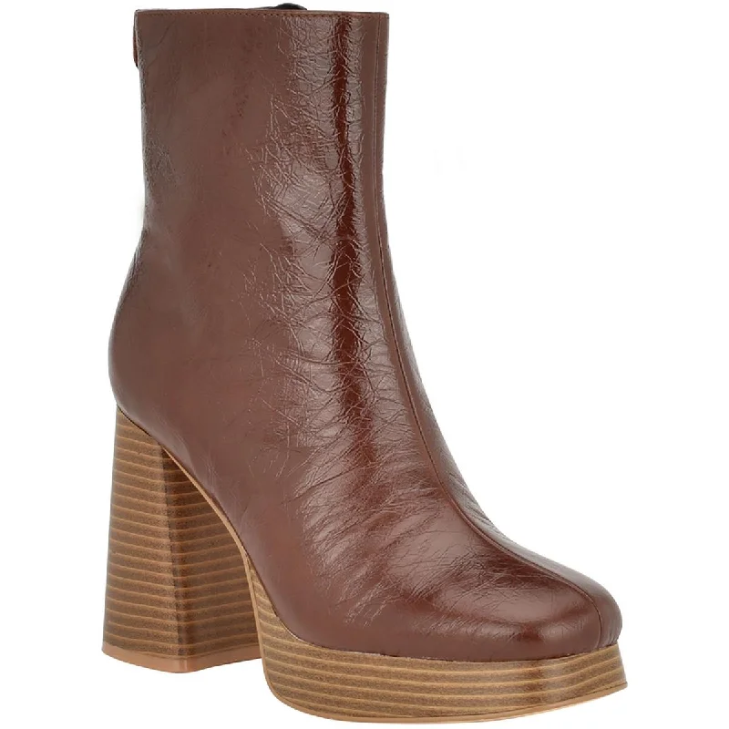Seasonal Sale Guess Womens DANCA3 Patent Leather Block Heel Ankle Boots