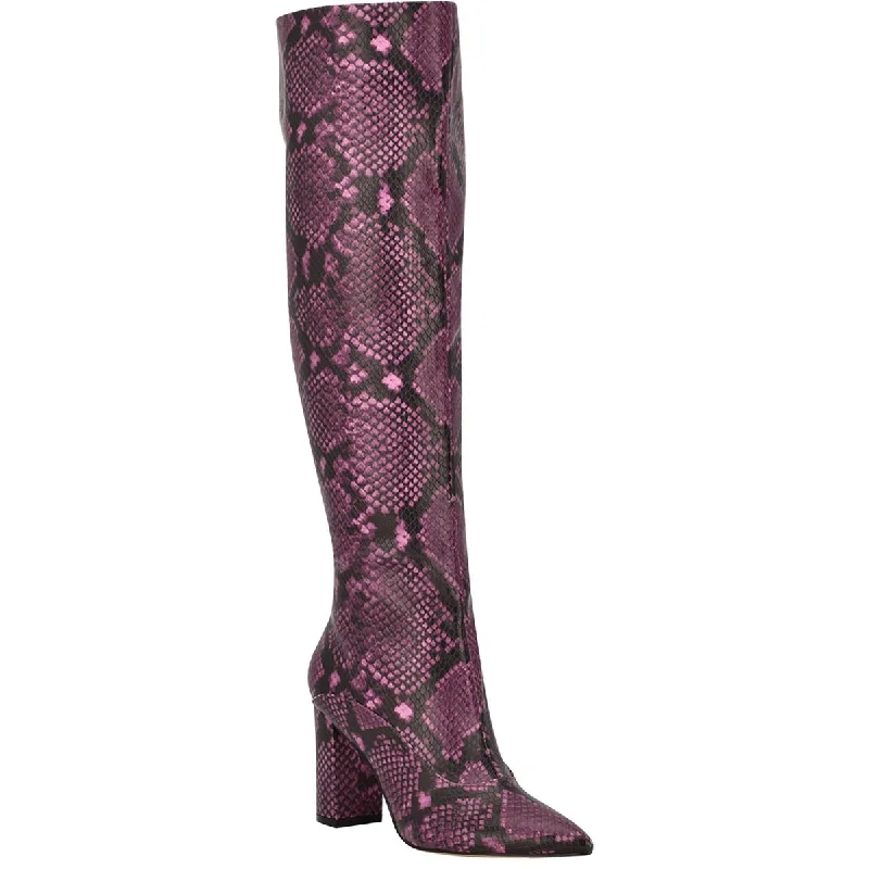 Must Haves Guess Womens GWLADIE BLOCK HEEL PO;INTED TOE Mid-Calf Boots