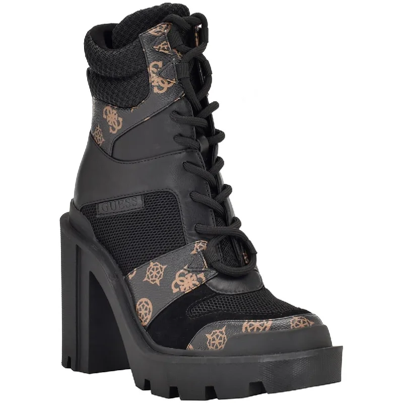 Fashion Forward Guess Womens Tadbit  Heels Ankle Combat & Lace-up Boots