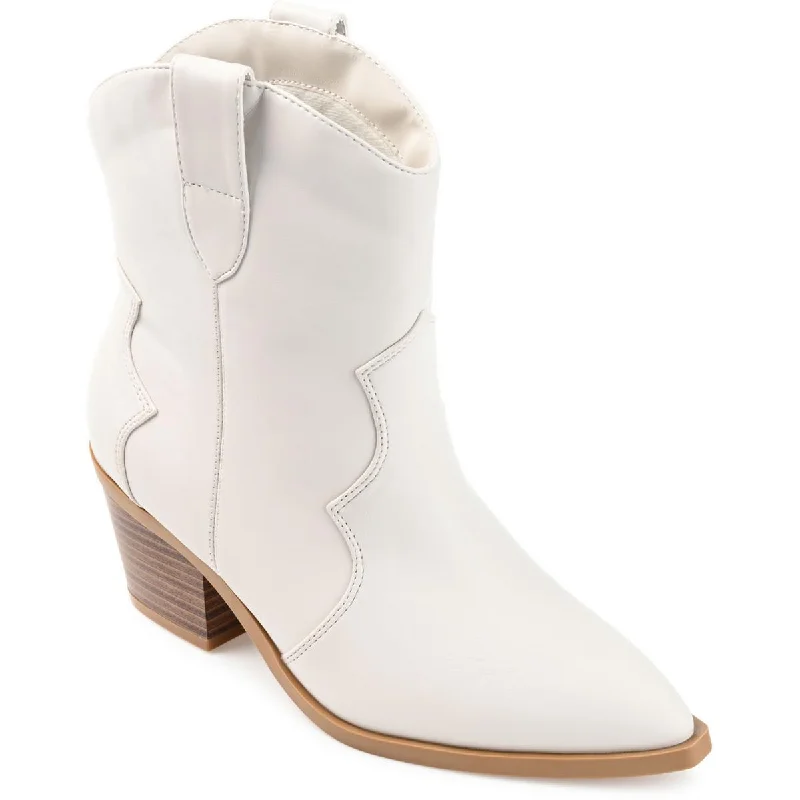 Fashion-Forward Journee Collection Womens Becker Faux Leather Western Ankle Boots