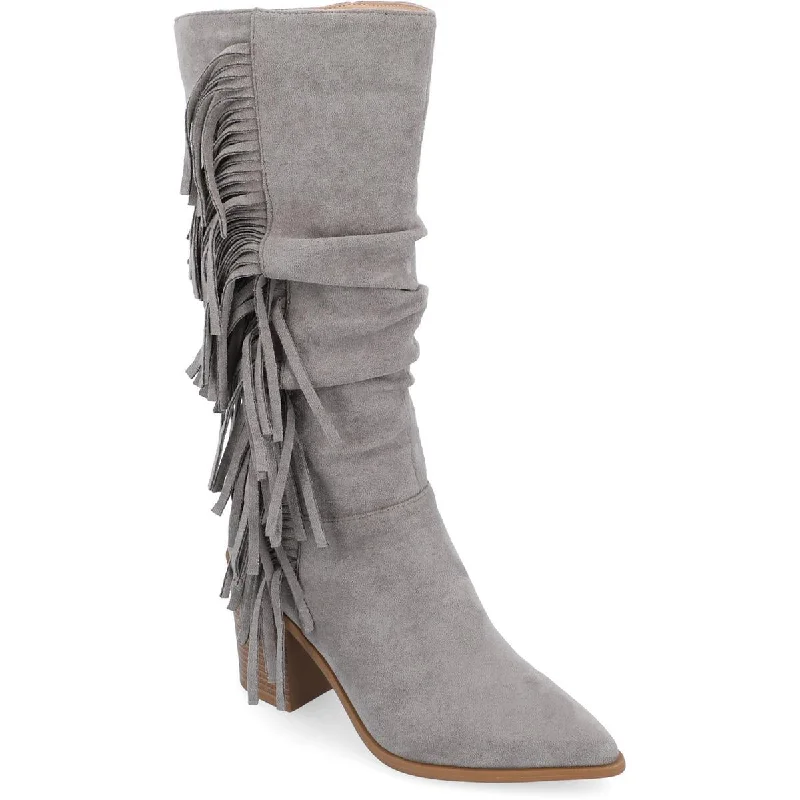 Sustainable Footwear Sale Journee Collection Womens HARTLY Faux Suede Pointed Toe Mid-Calf Boots Sustainable Footwear Sale Journee Collection Womens HARTLY Faux Suede Pointed Toe Mid-Calf Boots
