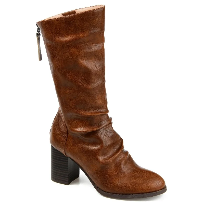 Trendy Looks On Sale Journee Collection Womens Sequoia Faux Leather Almond Toe Mid-Calf Boots Trendy Looks On Sale Journee Collection Womens Sequoia Faux Leather Almond Toe Mid-Calf Boots