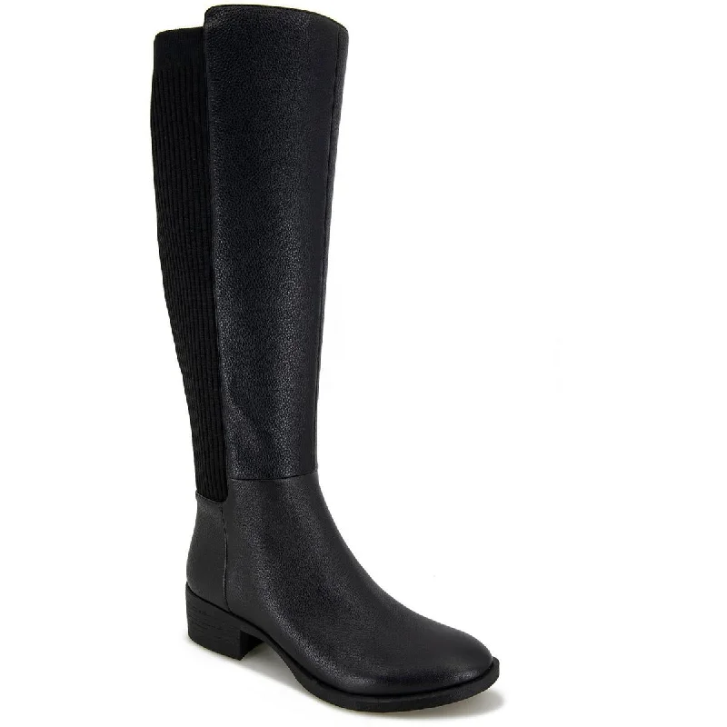 Luxury Fashion Kenneth Cole New York Womens Levon Boot WC Leather Wide Calf Knee-High Boots