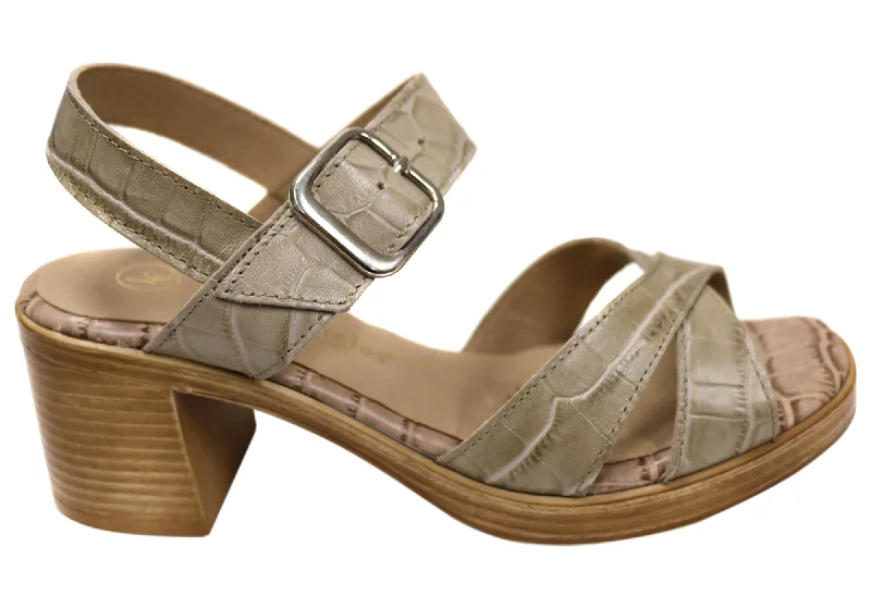Elegant Fashion Offers Lola Canales Rose Womens Comfort Leather Sandals Heels Made In Spain