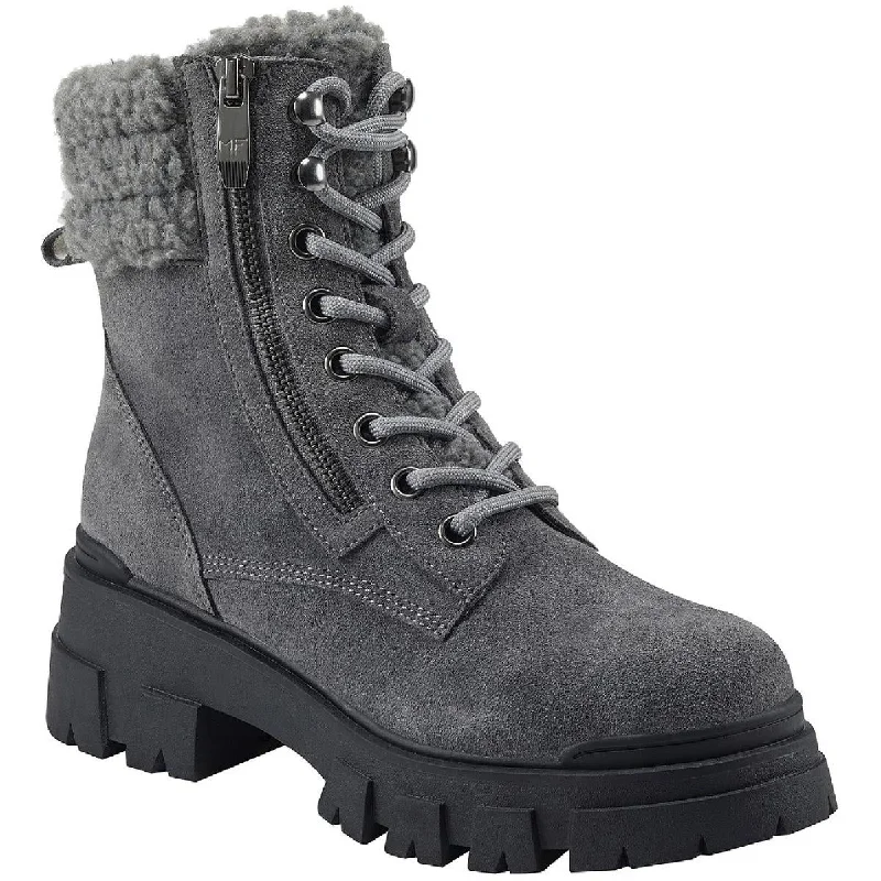 Trendy Fashion Sale Marc Fisher Aboli Women's Suede Faux Fur Trim Lug Sole Booties