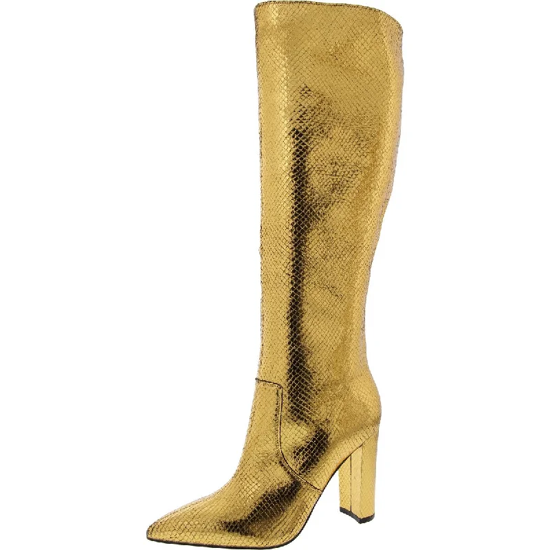 Boutique Styles Marc Fisher LTD Womens Snake Print Block Heel Knee-High Boots