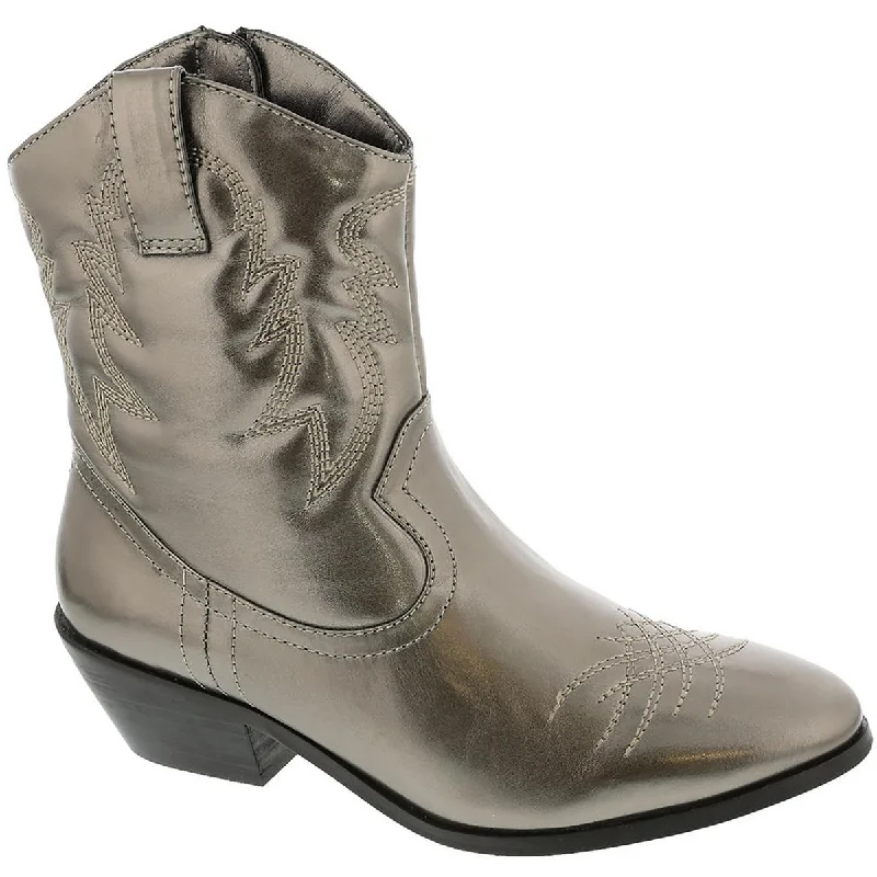 Fashion Frontiers Masseys Womens Reba Metallic Zipper Cowboy, Western Boots