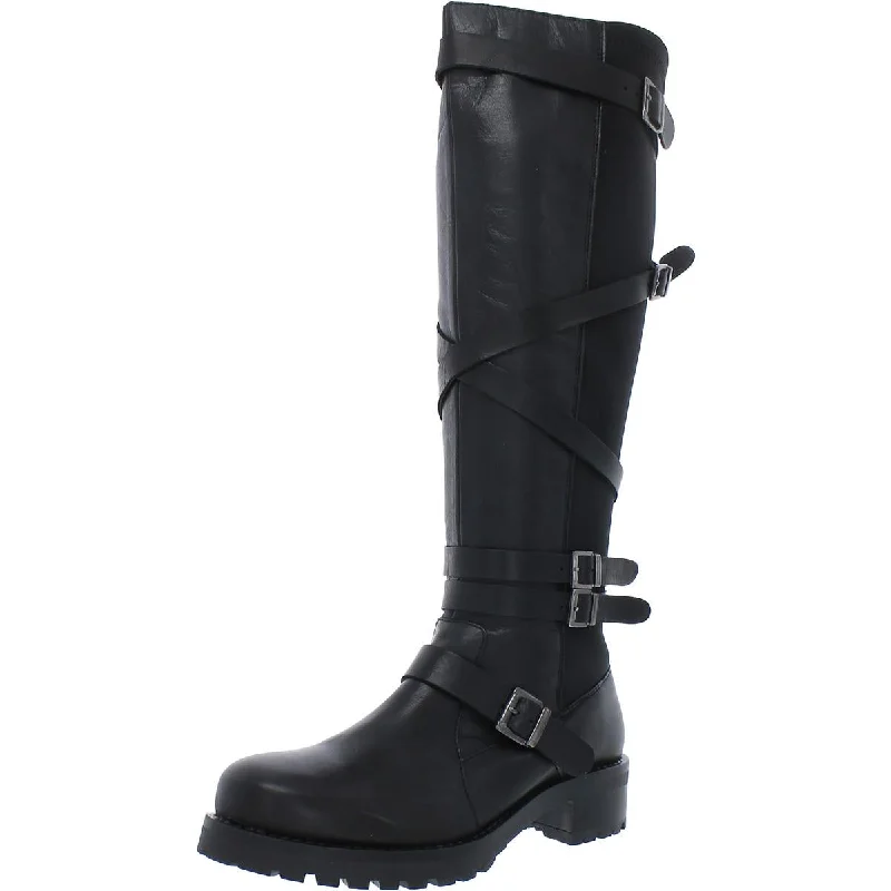 Seasonal Picks Miz Mooz Womens Peri Leather Stacked Heel Knee-High Boots