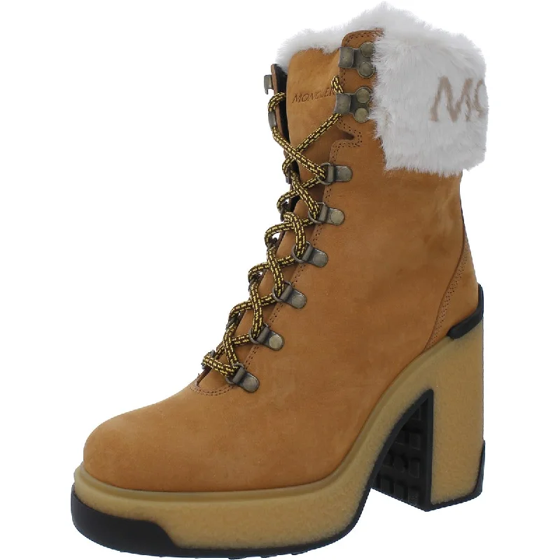 Contemporary Chic Promotions Moncler Womens Claudia Suede Platform Ankle Boots