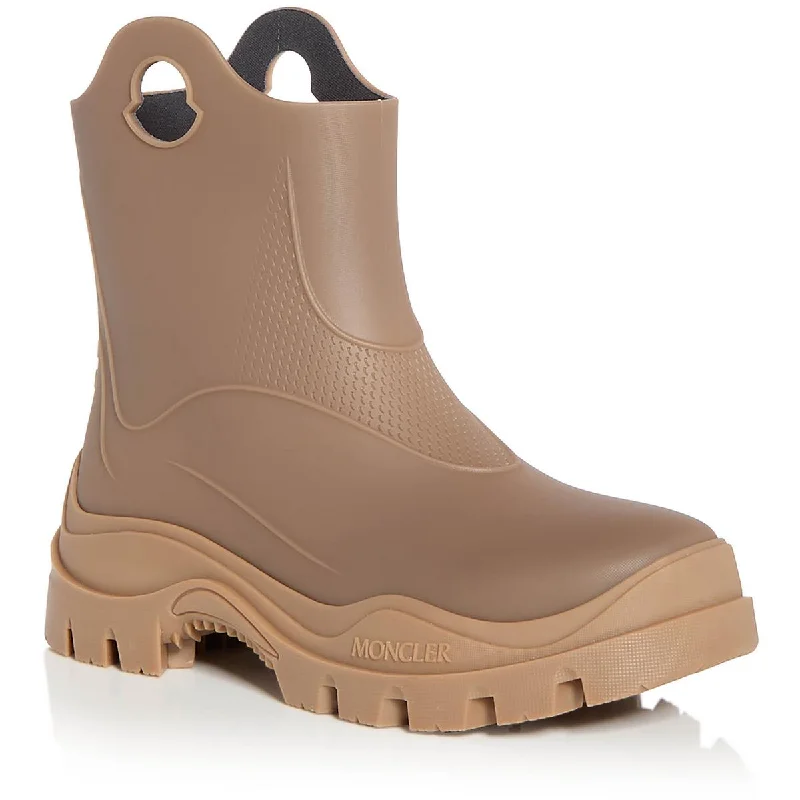 Stay Ahead In Style Moncler Womens Misty Pull On Round Toe Rain Boots