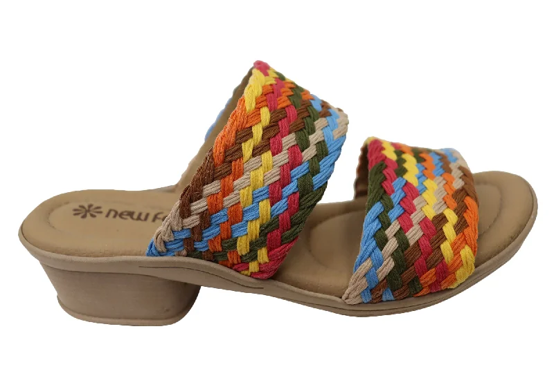 Sleek Style Discounts New Face Felicity Womens Comfortable Low Heel Slides Sandals
