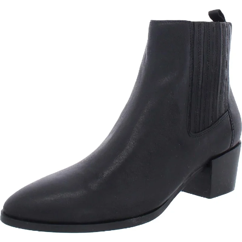 Evening Elegance Nine West Womens Applez Leathre Block Heel Ankle Boots