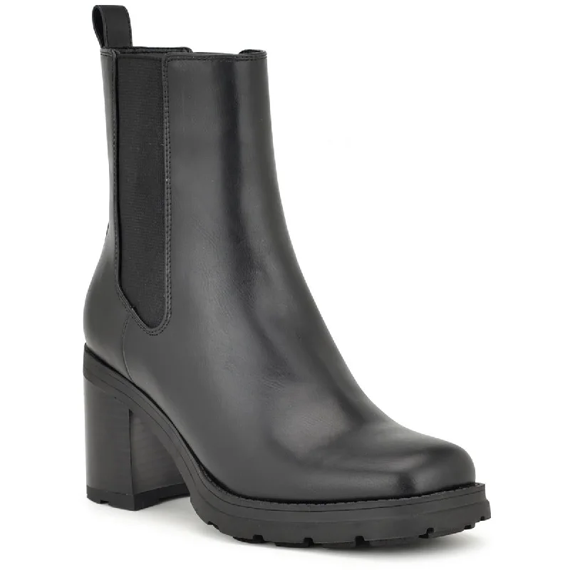 Day To Night Styles Nine West Womens Conga 3 Block Heel Faux Leather Mid-Calf Boots