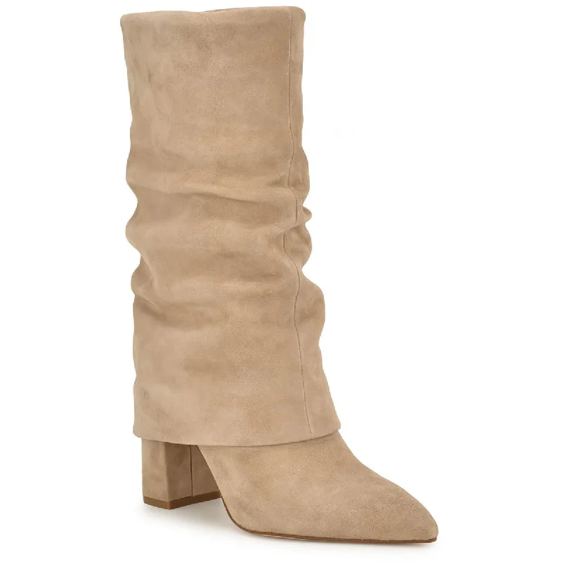 Cool Prices Nine West Womens Francis 2 Block Heel Faux Suede Mid-Calf Boots