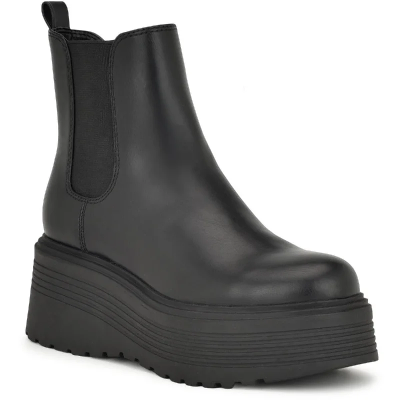 Exclusive Sale Nine West Womens George 3 Faux Leather Strech Ankle Boots