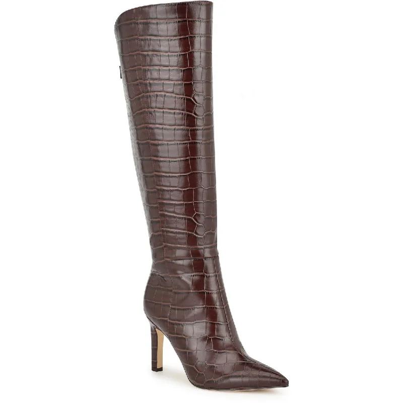 Fashionista Favorites Nine West Womens Napts 3 Faux Leather Pointed Toe Knee-High Boots