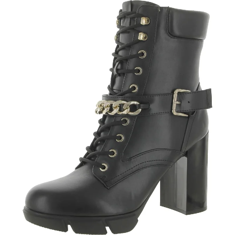 Mega Sales Nine West Womens Vilage Faux Leather Embellished Combat & Lace-up Boots