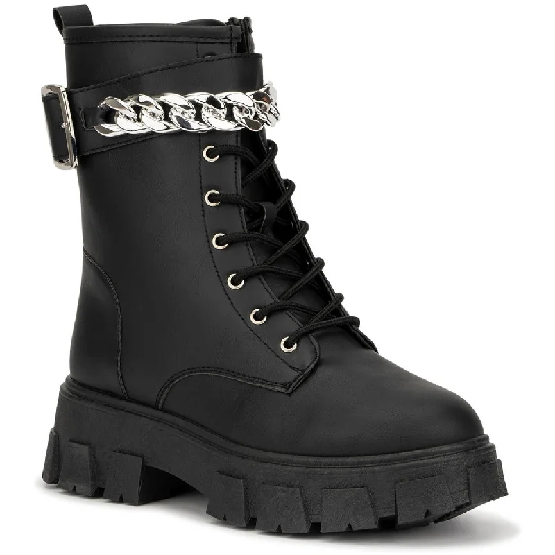 Exclusive Discounts Olivia Miller Womens Ava Faux Leather Zipper Combat & Lace-up Boots Exclusive Discounts Olivia Miller Womens Ava Faux Leather Zipper Combat & Lace-up Boots