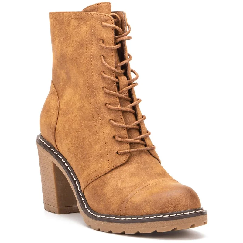 Cozy Comfort Style Sale Olivia Miller Womens Faux Leather Block heel Ankle Boots