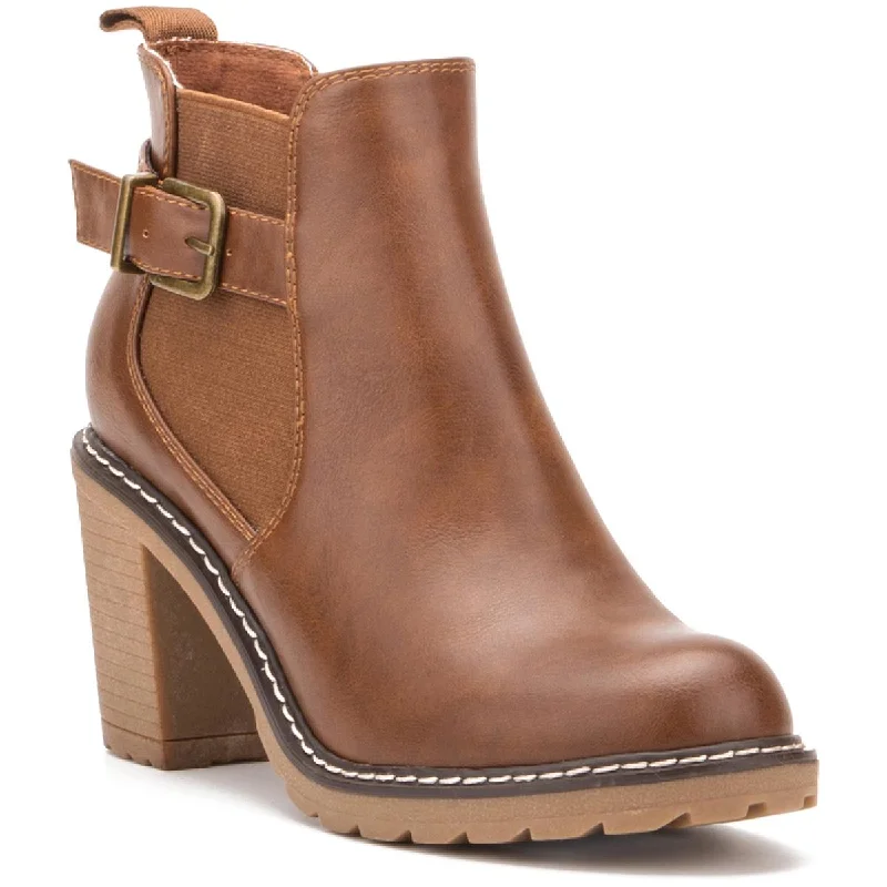 Style Without Limits Olivia Miller Womens Faux Leather Slip On Ankle Boots