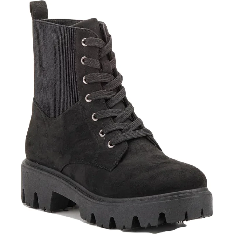 Discount Extravaganza Olivia Miller Womens OMP2409 Faux Suede Slip On Combat & Lace-up Boots Discount Extravaganza Olivia Miller Womens OMP2409 Faux Suede Slip On Combat & Lace-up Boots