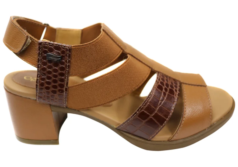 Women's Flexible Sole Shoes Opananken Chantel Womens Comfortable Leather Mid Heel Sandals Women's Flexible Sole Shoes Opananken Chantel Womens Comfortable Leather Mid Heel Sandals