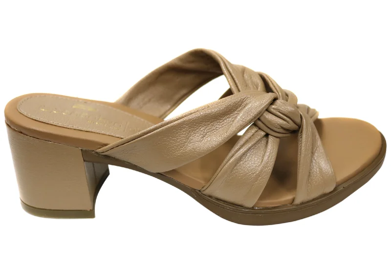 Breathable Flats Offers Opananken Navi Womens Comfortable Leather Mid Heel Slides Sandals Breathable Flats Offers Opananken Navi Womens Comfortable Leather Mid Heel Slides Sandals