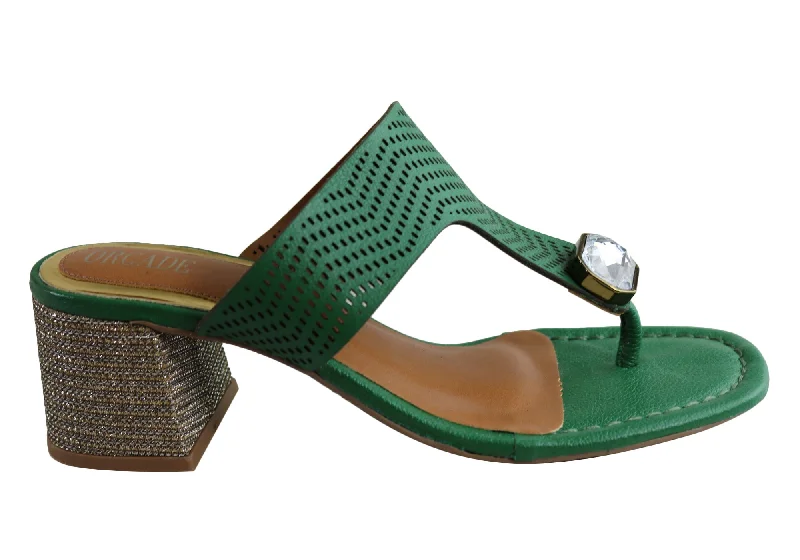 End-Of-Season Clearance Orcade Deidre Womens Brazilian Comfort Leather Mid Heel Sandals Thongs End-Of-Season Clearance Orcade Deidre Womens Brazilian Comfort Leather Mid Heel Sandals Thongs