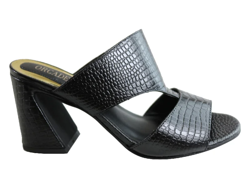 Fashion Frontiers Orcade Gabbi Womens Fashion Leather Heels Made In Brazil