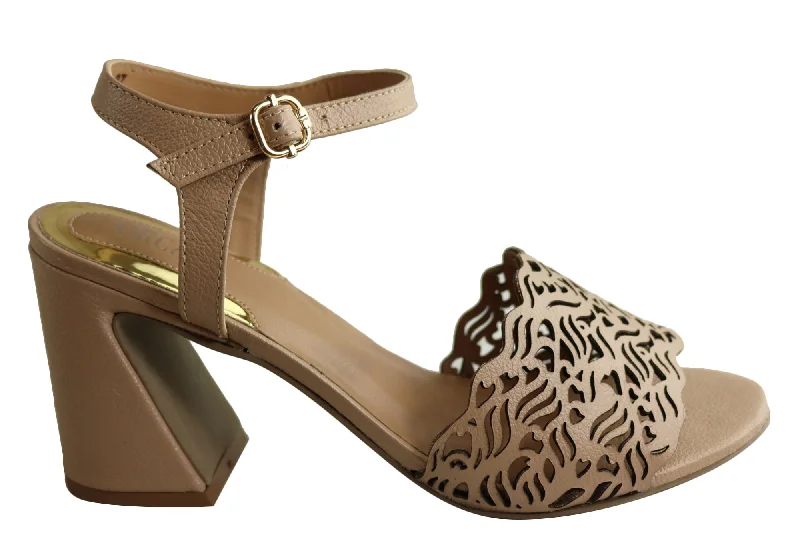 Bid Farewell To The Old Season Orcade Mena Womens Fashion Leather Heels Sandals Made In Brazil